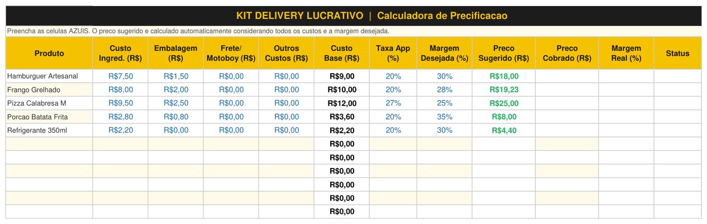 Print real da Calculadora de Precificação
